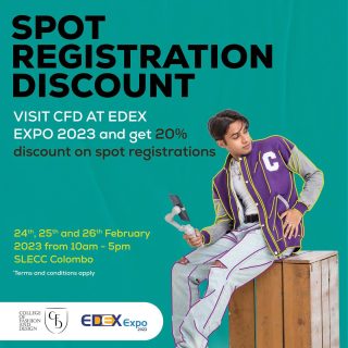 Come meet the team of One of the finest Design Schools in South Asia at EDEX - Expo 2023 which is happening from the 24th to the 26th of February, 9.30 a.m. - 5 p.m.

 #cfdrevolution #lifeatcfd #creativedisruptors #edex #edexexpo #design #fashion