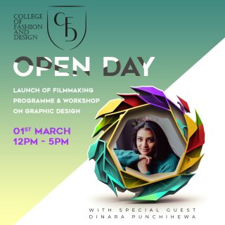 CFD Open Day with special guest @dinarapunchihewa star of the movie @gaadimovie, join us to launch the Certificate in Filmmaking at our state of the art campus on 01 March 2023 from 12 p.m. - 05 p.m.

Film maker @officialakashsk will also be conducting a workshop in the discipline of Graphic Design.

Please register with the below link before 27 February 2023 to reserve your place at this exiting event,

https://forms.gle/gERxK7mXdnse2Mtc6